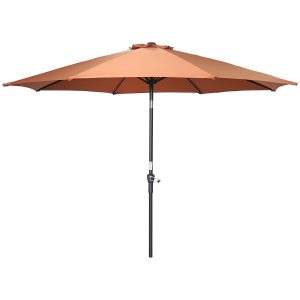 Lotus parasol – Ø300 cm – carbon black – koper Lotus parasol – Ø300 cm – carbon black – koper