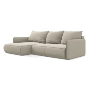 LaMiaSofa hoekbank links Palermo – velours – parel – 240x148x86