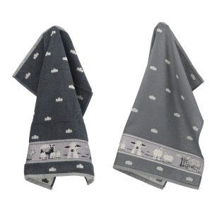 Luxe Keukendoek en Theedoek Schaap Antraciet – Bunzlau Castle – 100% b
