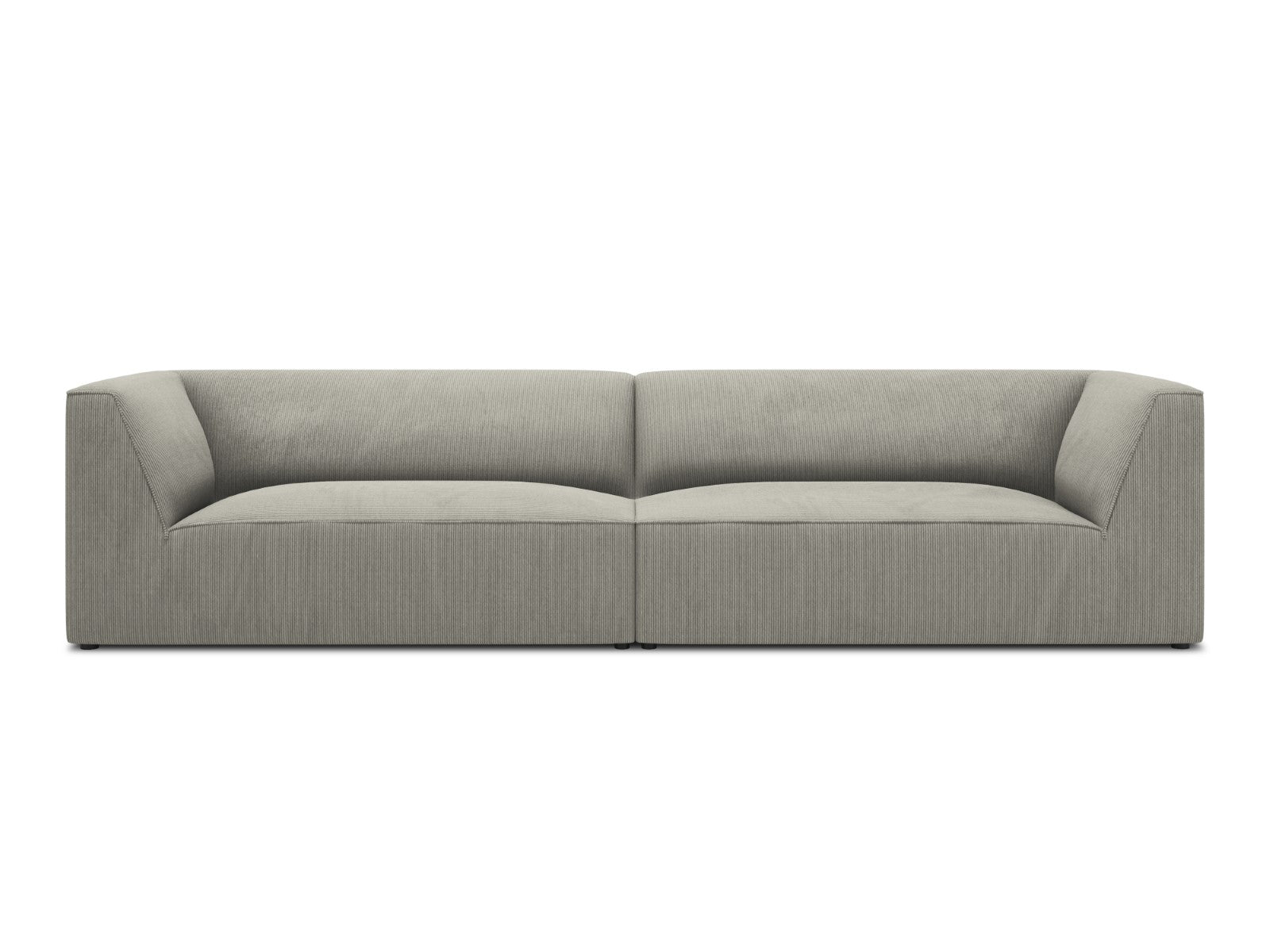 Micadoni Bank Ruby 4-zits, ribfluwelen, lichtgrijs - 93x302x69cm