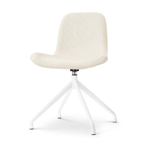 Nolon Nola-Fé Draaibare Eetkamerstoel Rib Beige – Wit Onderstel Nolon Nola-Fé Draaibare Eetkamerstoel Rib Beige – Wit Onderstel