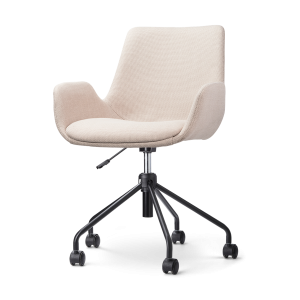 Nolon Nout-Eef Bureaustoel Beige – Armleuning – Zwart Onderstel