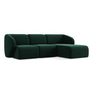 LaMiaSofa hoekbank rechts Cervo – velours – flessengroen – 248x166x81 LaMiaSofa hoekbank rechts Cervo – velours – flessengroen – 248x166x81