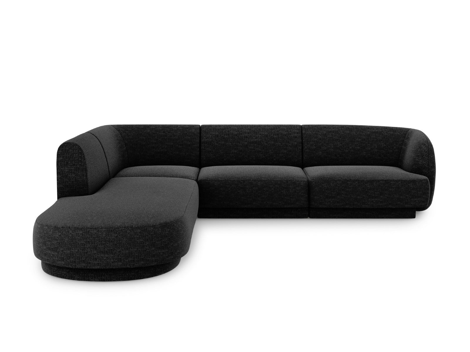 Micadoni linker hoekbank Miley 6-zits, structurele stof antraciet - 24