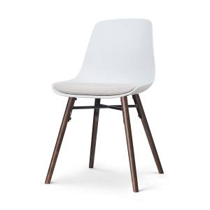 Nolon Nena-Liv Eetkamerstoel Wit – Beige Kussen – Walnoot Nolon Nena-Liv Eetkamerstoel Wit – Beige Kussen – Walnoot
