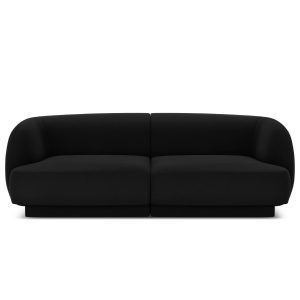 Micadoni Bank Miley 2-zits, flueel, zwart – 90x180x70cm Micadoni Bank Miley 2-zits, flueel, zwart – 90x180x70cm