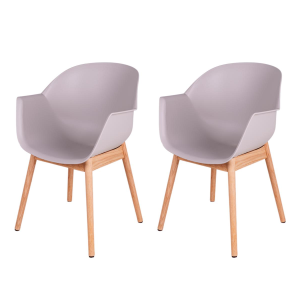 MaximaVida eetkamerstoel Cuyp XXL taupe eiken stoelpoten- 2 stuks MaximaVida eetkamerstoel Cuyp XXL taupe eiken stoelpoten- 2 stuks