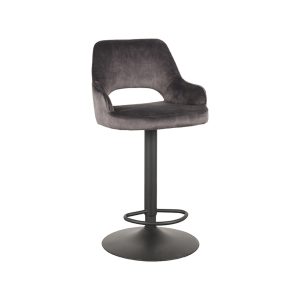 LABEL51 Barkruk Fer – Antraciet Velvet – Zithoogte 60–80cm LABEL51 Barkruk Fer – Antraciet Velvet – Zithoogte 60–80cm