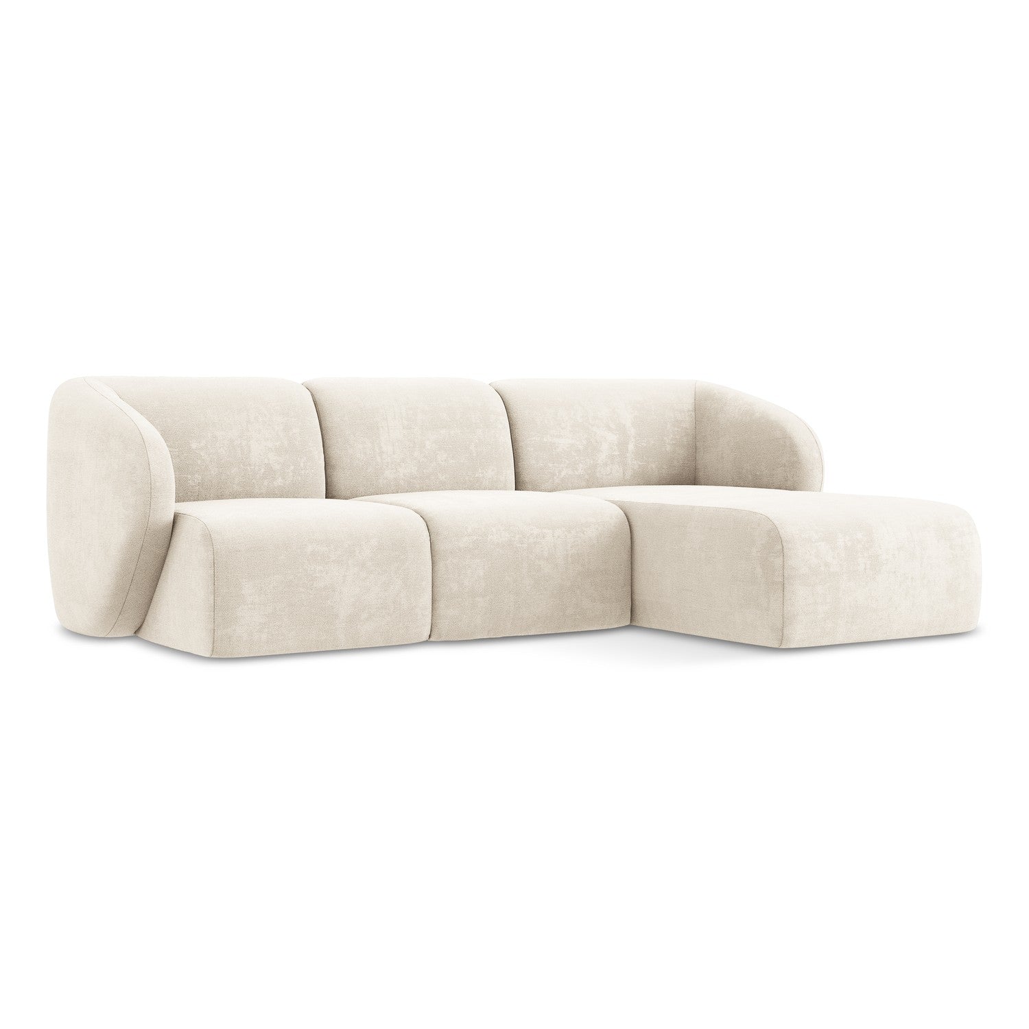 LaMiaSofa hoekbank rechts Cervo - chenille stof - lichtbeige - 248x166