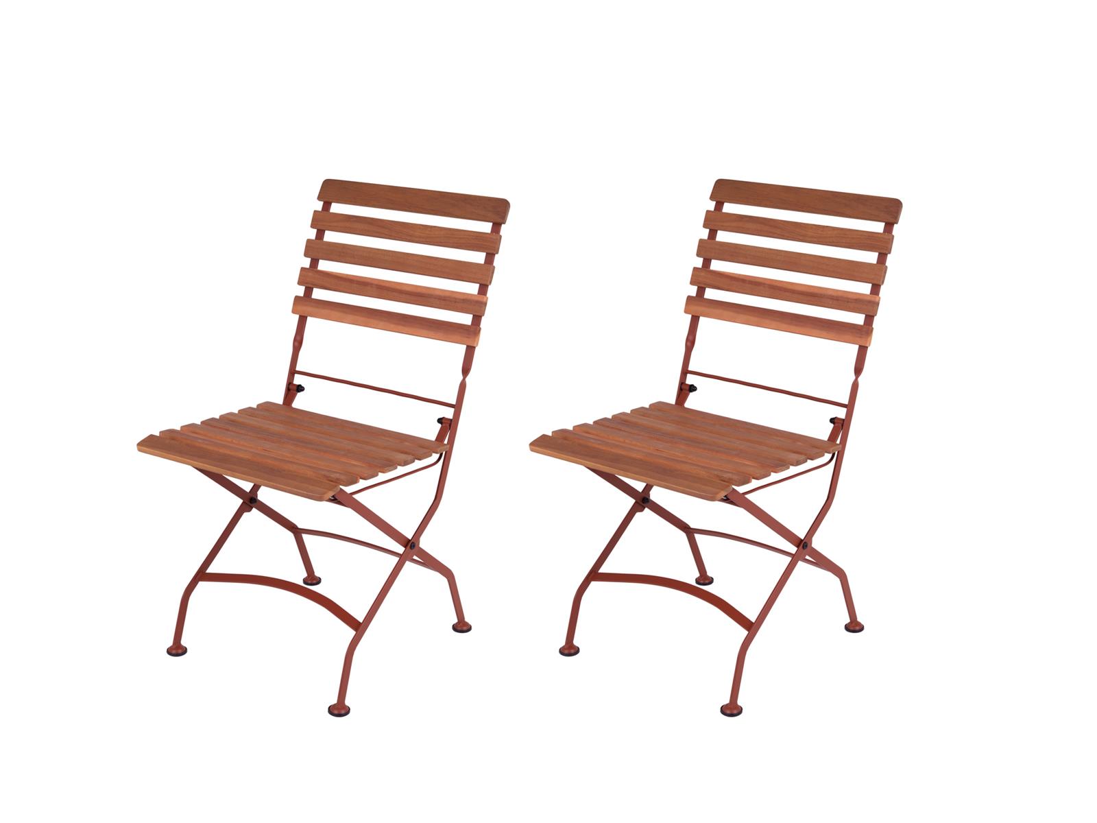 MaximaVida inklapbare tuinstoel Toscana roestbruin 2 stuks - 100% FSC