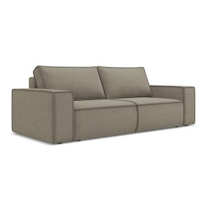 LaMiaSofa 3-zits slaapbank Livorno – textuurstof – donkerbeige – 255×1