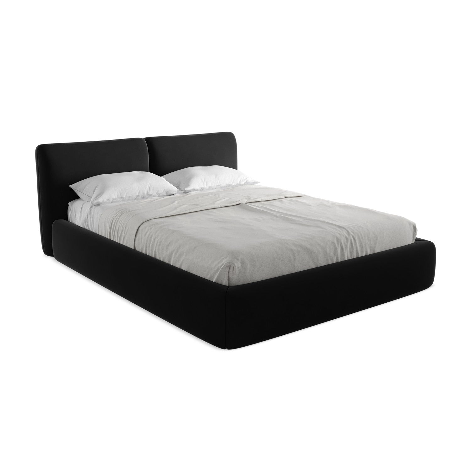 LaMiaSofa Bed met opbergruimte Milano - velours - zwart - 180x228x82