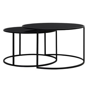 Light & Living salontafel DUARTE – Ø75x44cm – zwart – Set van 2 Light & Living salontafel DUARTE – Ø75x44cm – zwart – Set van 2
