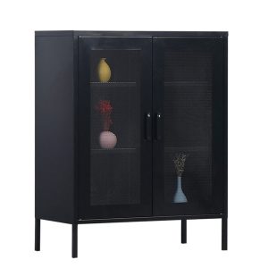 MaximaVida metalen locker vitrine kast Finn 102 x 80 x 40 cm zwart – 2 MaximaVida metalen locker vitrine kast Finn 102 x 80 x 40 cm zwart – 2