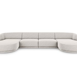 Micadoni Panoramische bank Miley 5-zits, chenille, lichtgrijs – 156×33 Micadoni Panoramische bank Miley 5-zits, chenille, lichtgrijs – 156×33
