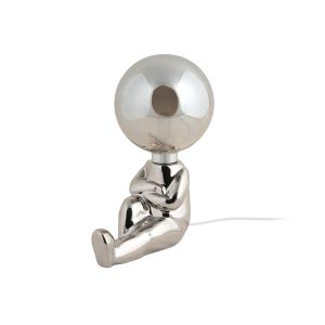 Leitmotiv tafellamp Joey LED – zilver – 16.5x12x22.5cm Leitmotiv tafellamp Joey LED – zilver – 16.5x12x22.5cm