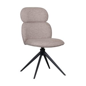 LABEL51 Eetkamerstoel Finn – Naturel Bouclé – Draaibaar – Set van 2