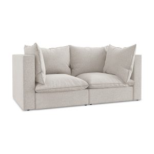 LaMiaSofa Tweezits modulaire bank Ravenna – velours – lichtbeige – 180