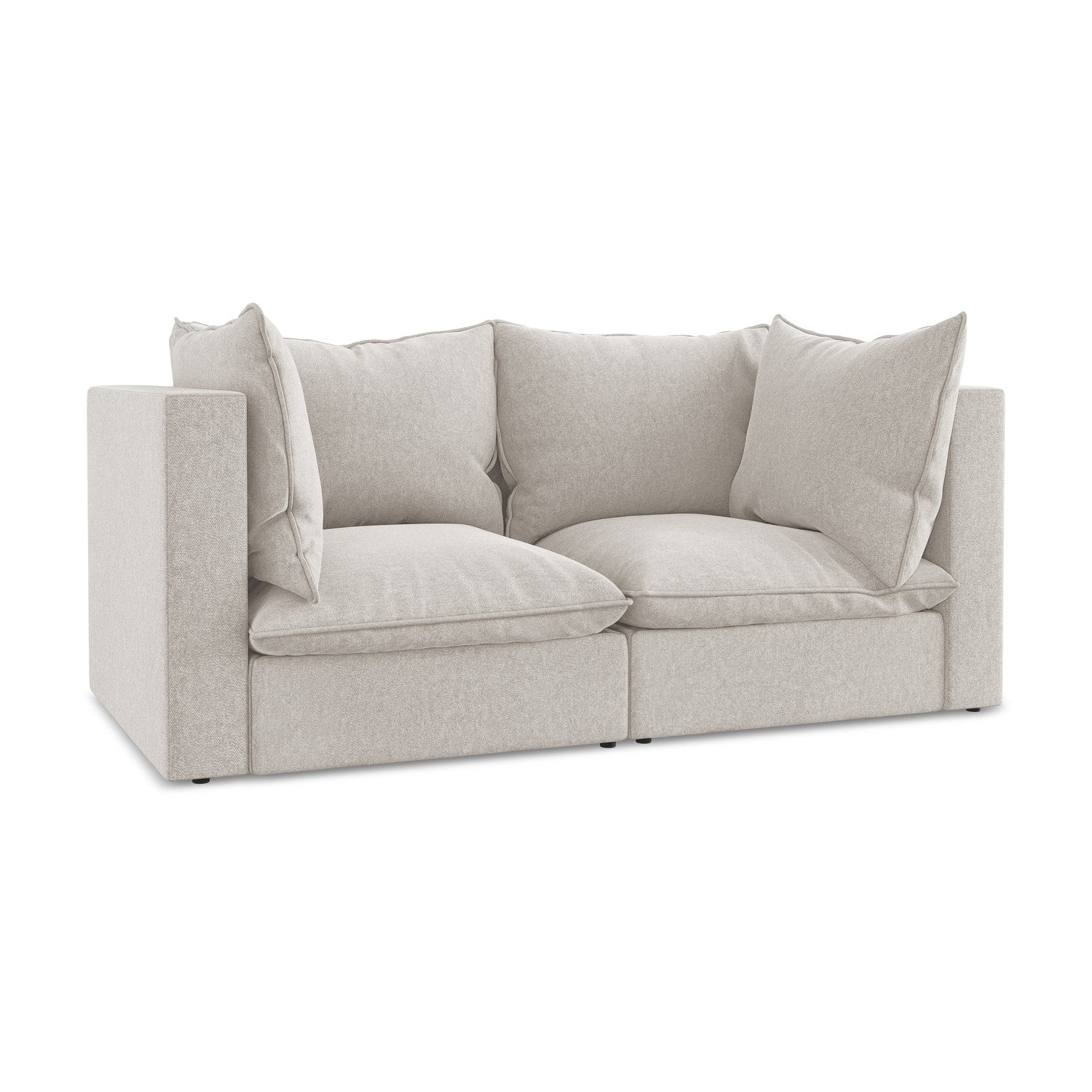 LaMiaSofa Tweezits modulaire bank Ravenna - velours - lichtbeige - 180