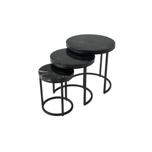 Kick salontafelset Marble – set van 3 – Zwart Kick salontafelset Marble – set van 3 – Zwart