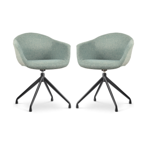 Nolon Nola-Otis Draaibare Eetkamerstoelen Set – Zacht Groen – Zwart Nolon Nola-Otis Draaibare Eetkamerstoelen Set – Zacht Groen – Zwart
