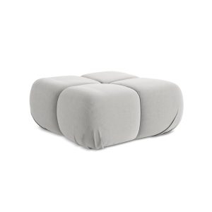 LaMiaSofa Poef Sanremo – velours – zilver – 95x95x41 LaMiaSofa Poef Sanremo – velours – zilver – 95x95x41