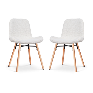 Nolon Nena-Fé Eetkamerstoelen Set van 2 – Teddy Wit – Hout Nolon Nena-Fé Eetkamerstoelen Set van 2 – Teddy Wit – Hout