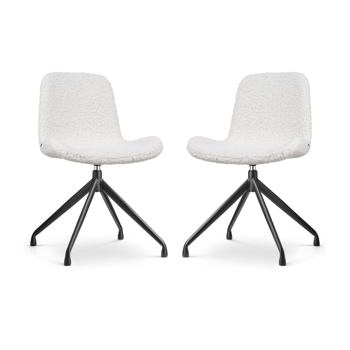 Nolon Nola-Fé Draaibare Eetkamerstoelen Set van 2 Teddy Wit - Wit