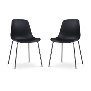 Nolon Nora-Pip Eetkamerstoelen Set van 2 – Zwart – Zwart Onderstel Nolon Nora-Pip Eetkamerstoelen Set van 2 – Zwart – Zwart Onderstel