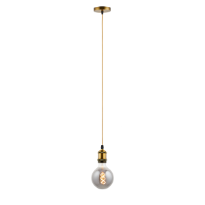 Lighto | Pendel Champagne Goud | Inclusief Lichtbron Rookglas | Vintag Lighto | Pendel Champagne Goud | Inclusief Lichtbron Rookglas | Vintag