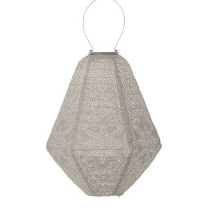 Lumiz solar lampion – marrakesh can – 30 cm – licht taupe Lumiz solar lampion – marrakesh can – 30 cm – licht taupe
