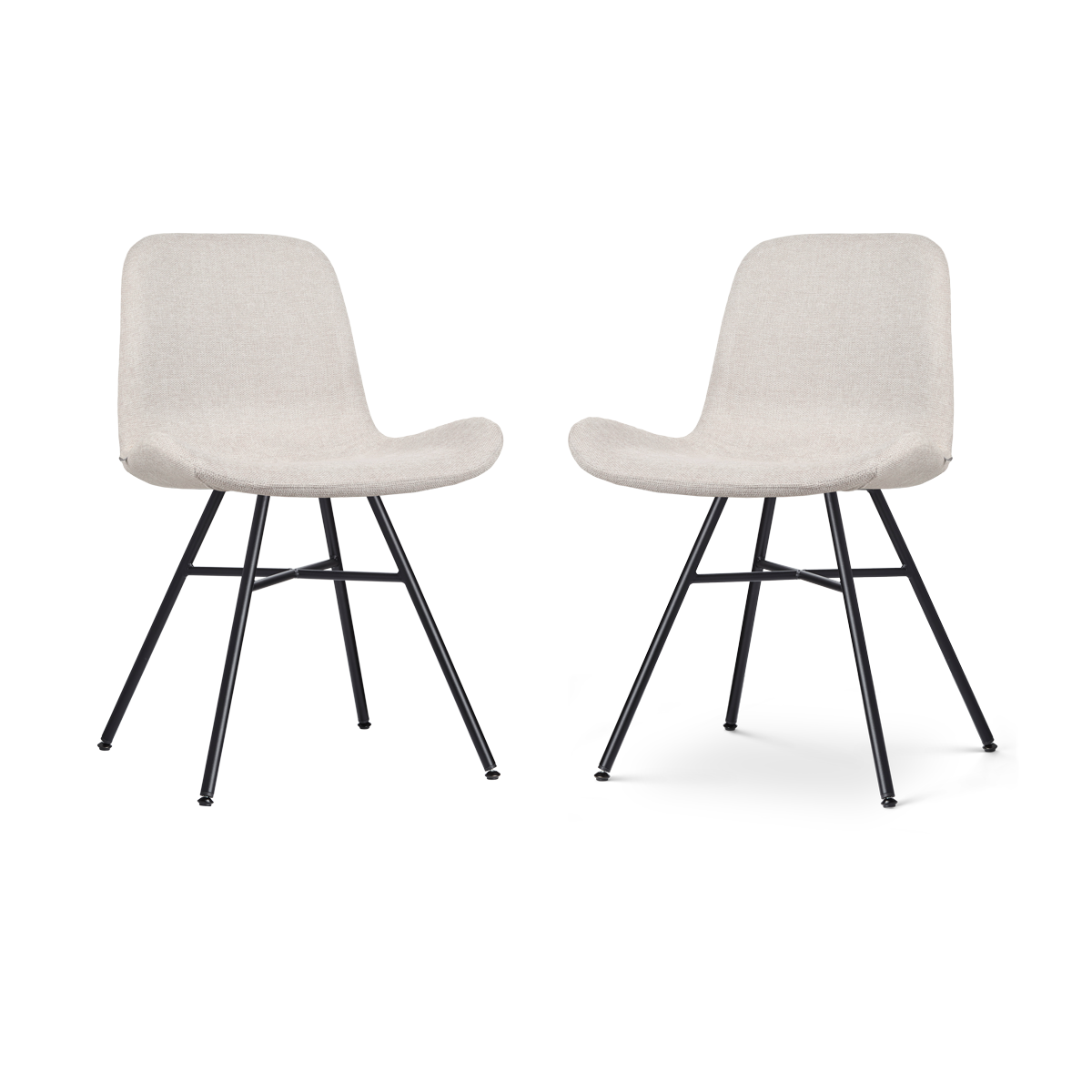 Nolon Noa-Fé Eetkamerstoelen Set van 2 - Beige - Zwarte Poten