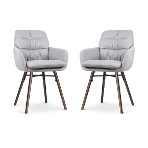 Nolon Nena-Mia Eetkamerstoelen Set van 2 – Grijs – Walnoot Hout Nolon Nena-Mia Eetkamerstoelen Set van 2 – Grijs – Walnoot Hout