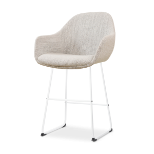 Nolon Nino-Mae Barkruk Beige Gemêleerd – met Armleuning – Wit – 65 cm