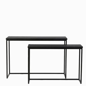 Light & Living side BRYSON – 120x40x82cm – zwart – Set van 2