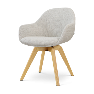 Nolon Noor-Mae draaibare eetkamerstoel beige gemêleerd – houten onders Nolon Noor-Mae draaibare eetkamerstoel beige gemêleerd – houten onders