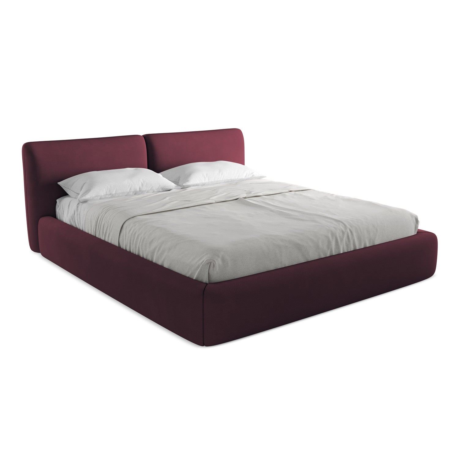 LaMiaSofa Bed met opbergruimte Milano - chenille stof - bordeaux - 200
