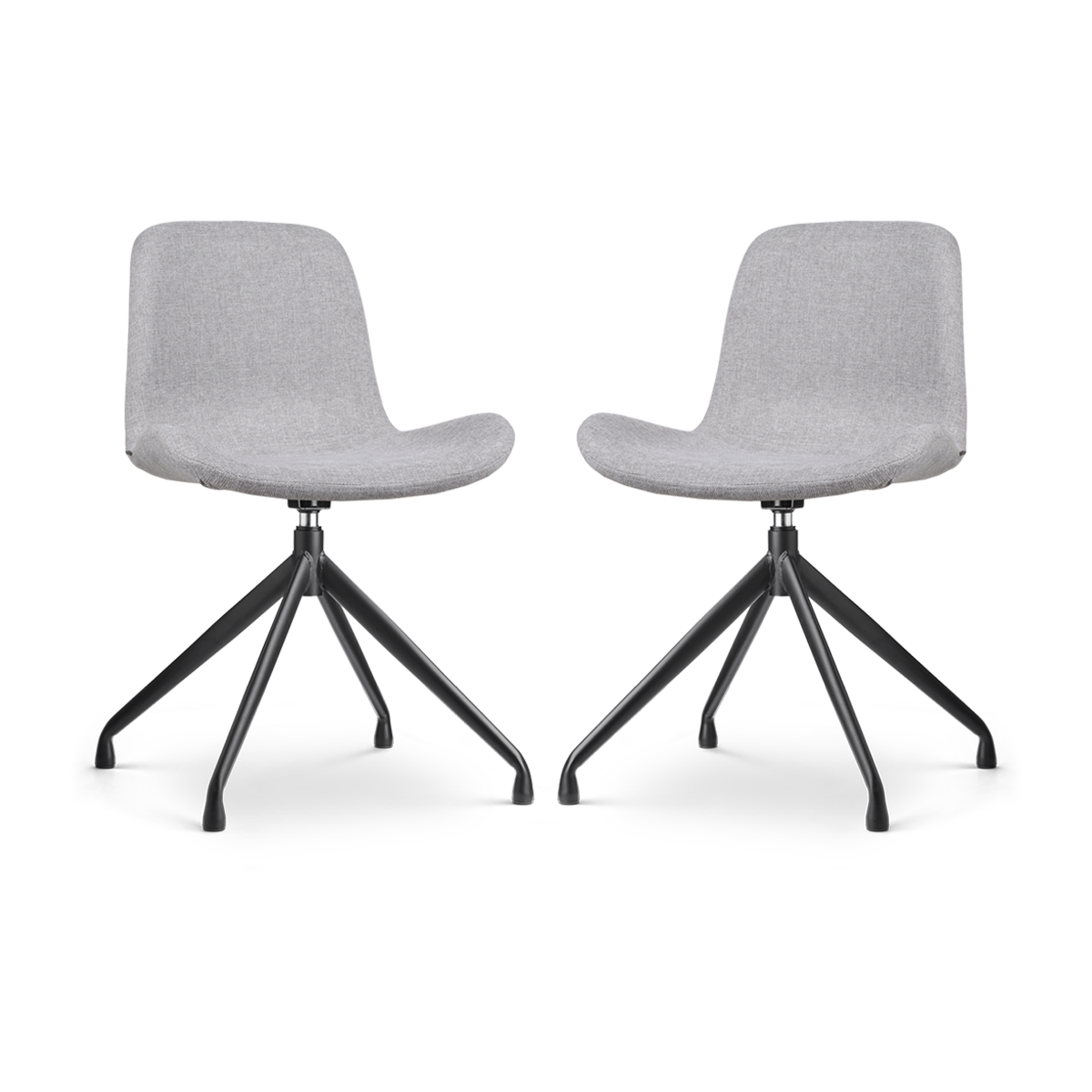 Nolon Nola-Fé Draaibare Eetkamerstoelen Set van 2 Lichtgrijs - Zwart