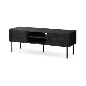 Olivine Jari TV meubel Zwart – Hout – Metalen Poten – B 120 cm Olivine Jari TV meubel Zwart – Hout – Metalen Poten – B 120 cm