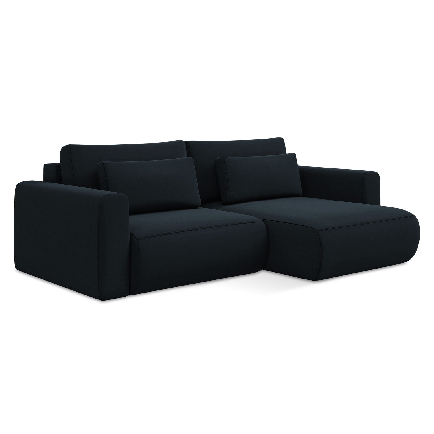 LaMiaSofa hoekbank rechts Perugia - velours - koningsblauw - 240x149x8
