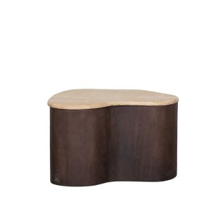 LABEL51 Salontafel Davi – Travertin/Hout – 50x35x31cm LABEL51 Salontafel Davi – Travertin/Hout – 50x35x31cm
