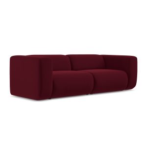 LaMiaSofa 3-zits bank Bari – velours – bourgondië – 228x89x70