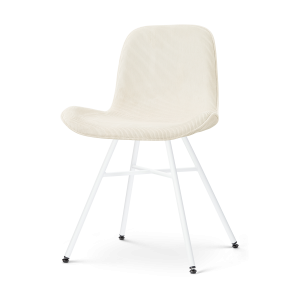 Nolon Noa-Fé Eetkamerstoel Rib Beige – Wit Onderstel Nolon Noa-Fé Eetkamerstoel Rib Beige – Wit Onderstel