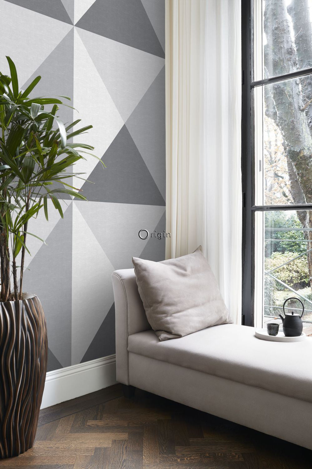 Origin Wallcoverings fotobehang 3D-motief grijs - 100 x 300 cm - 35722