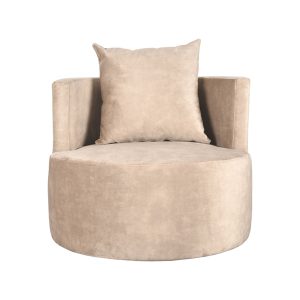 LABEL51 Fauteuil Evy – Zand Velvet – 90x90x75cm LABEL51 Fauteuil Evy – Zand Velvet – 90x90x75cm