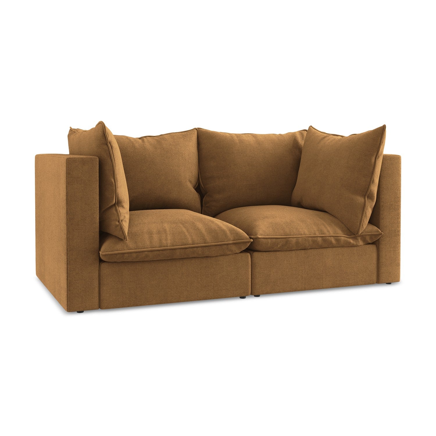 LaMiaSofa Tweezits modulaire bank Ravenna - textuurstof - terracotta -