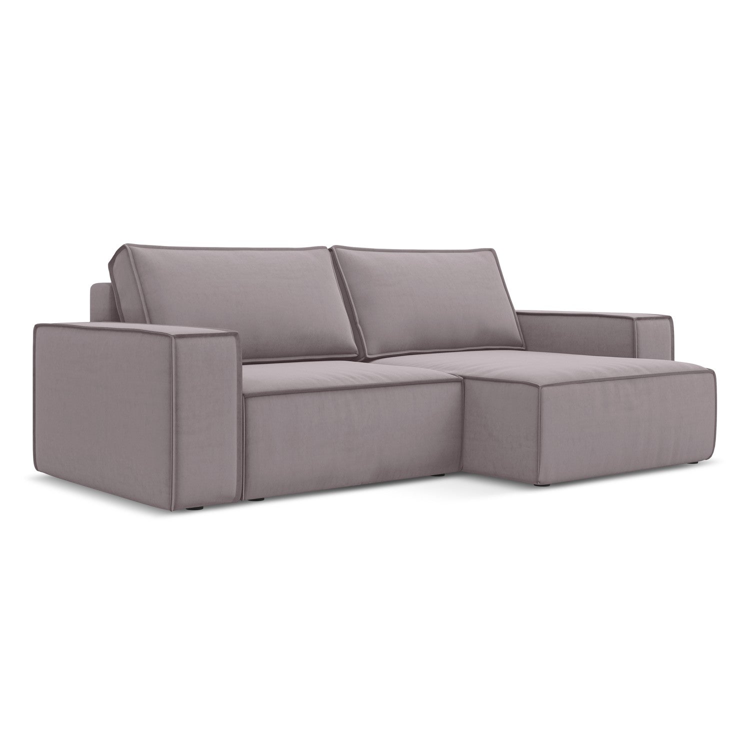 LaMiaSofa hoekbank rechts Livorno - velours - lavendel - 257x148x82