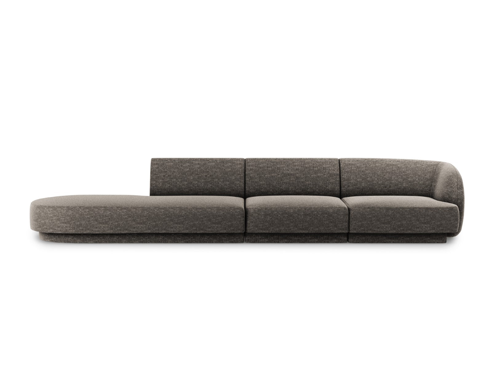Micadoni linker bank Miley 4-zits, chenille, grijs - 90x323x70cm