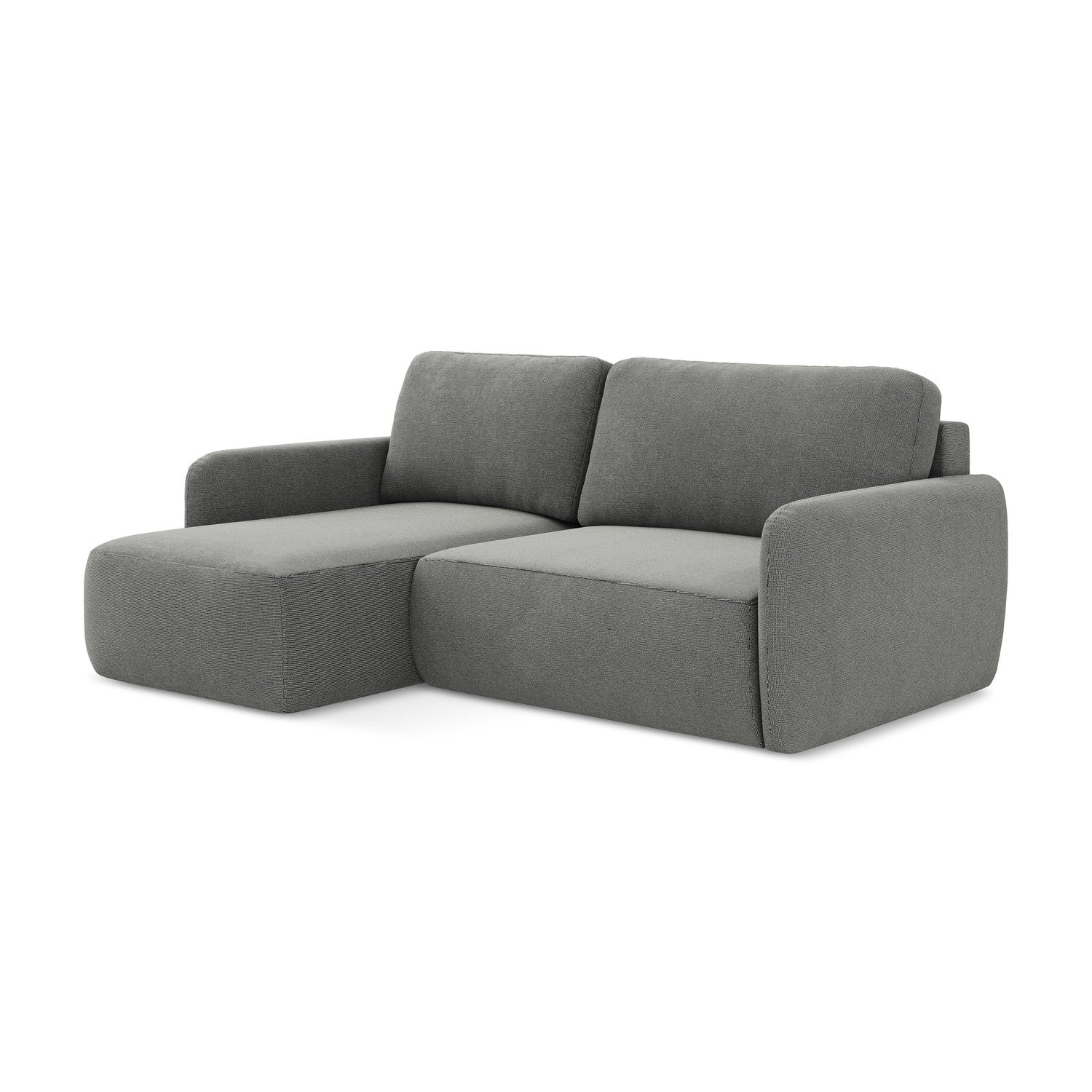 LaMiaSofa hoekbank links Corle - textuurstof - grijs - 207x148x86