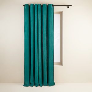 Madura Gordijn Nino lagune en zwarte slinger 135×280 cm